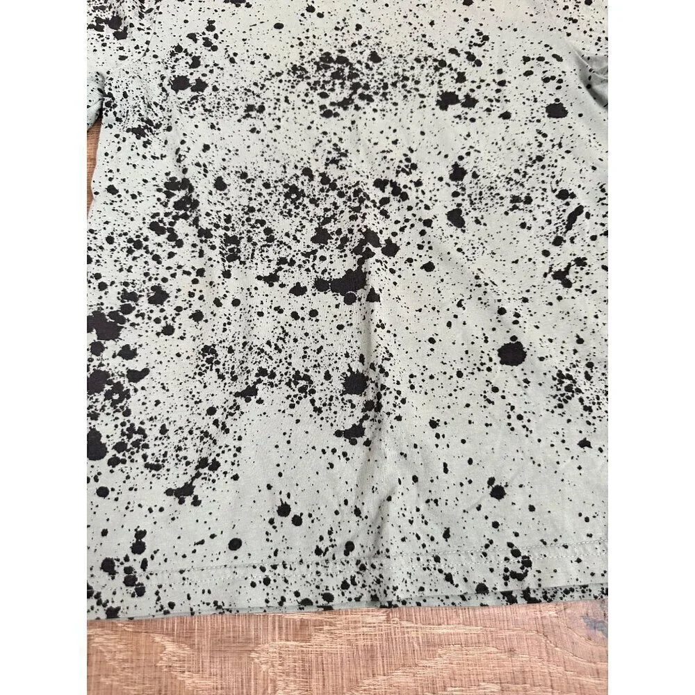 H&M Kids Black & White Splatter Print T-Shirt Size 8-10Y 100% Cotton Casual Shor